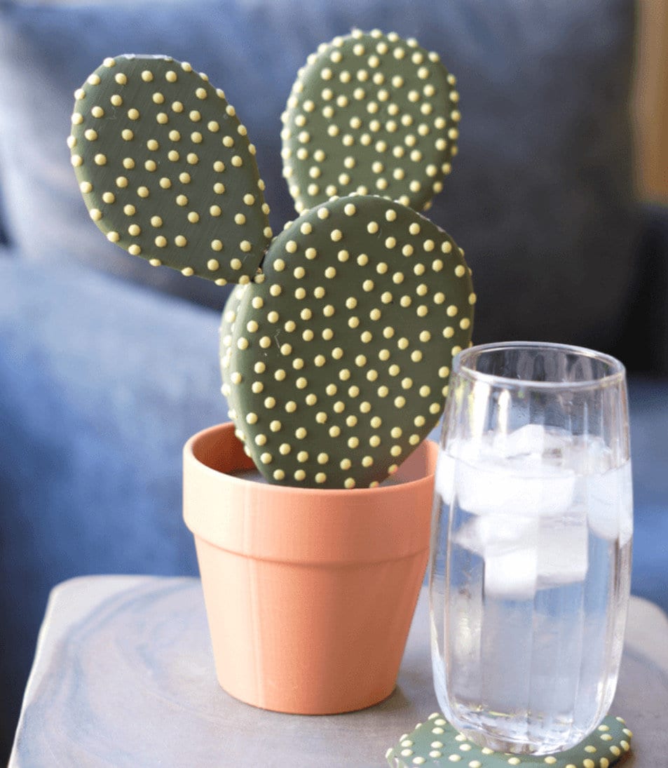 Magnetic Cactus Coaster Set - Unique Plant-Themed Drink Coasters for Home and Office